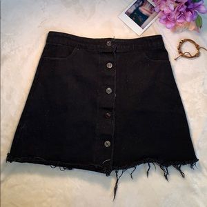 Sadie and Sage Black Denim Button Up Skirt